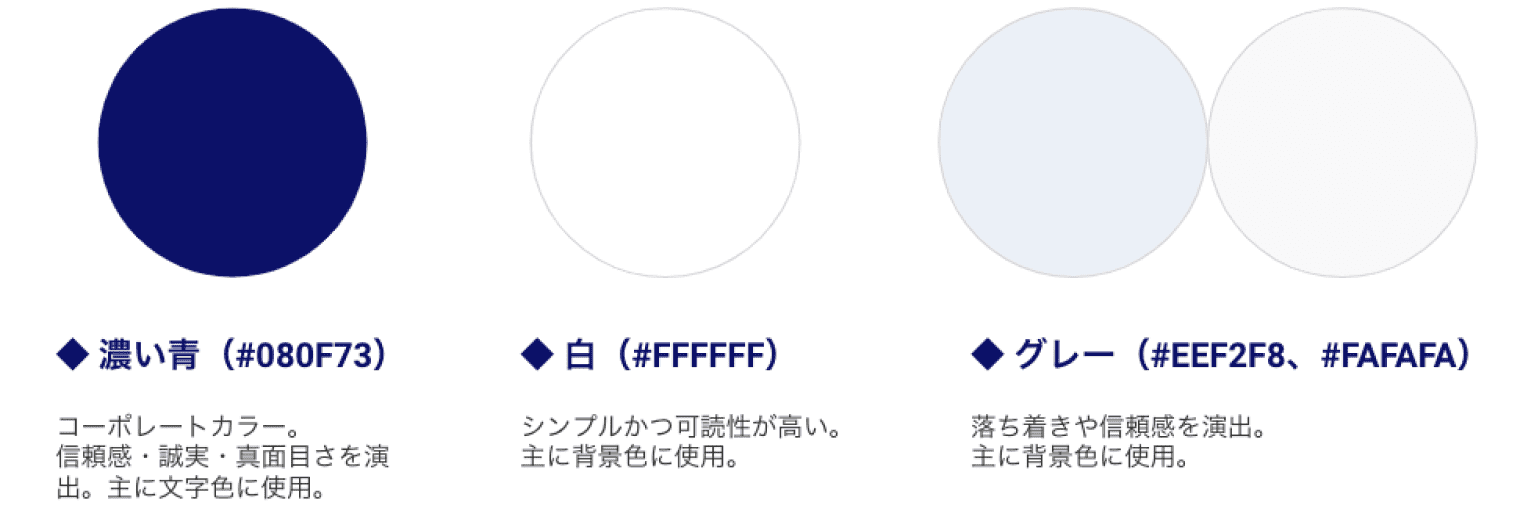 濃い青 白 グレー